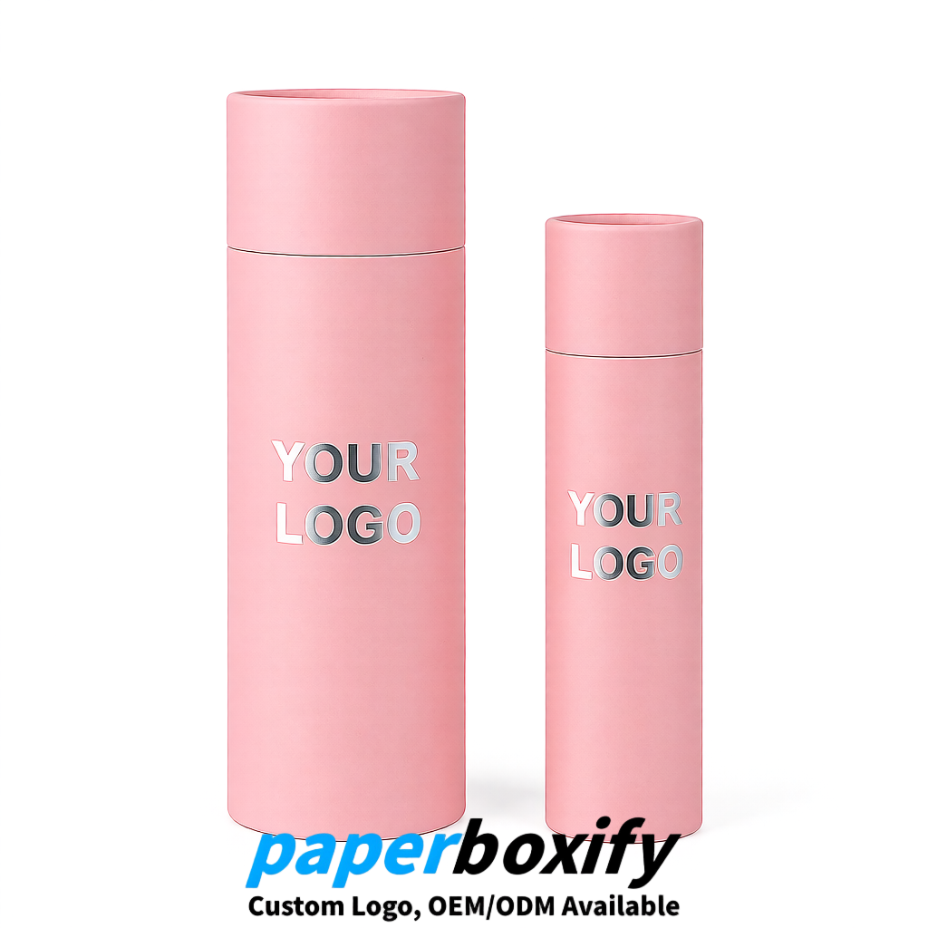 Blush Paper Tubes 85x85x160/260, 100x100x90/190/300mm FSC/RoHS Certified Manufacturer