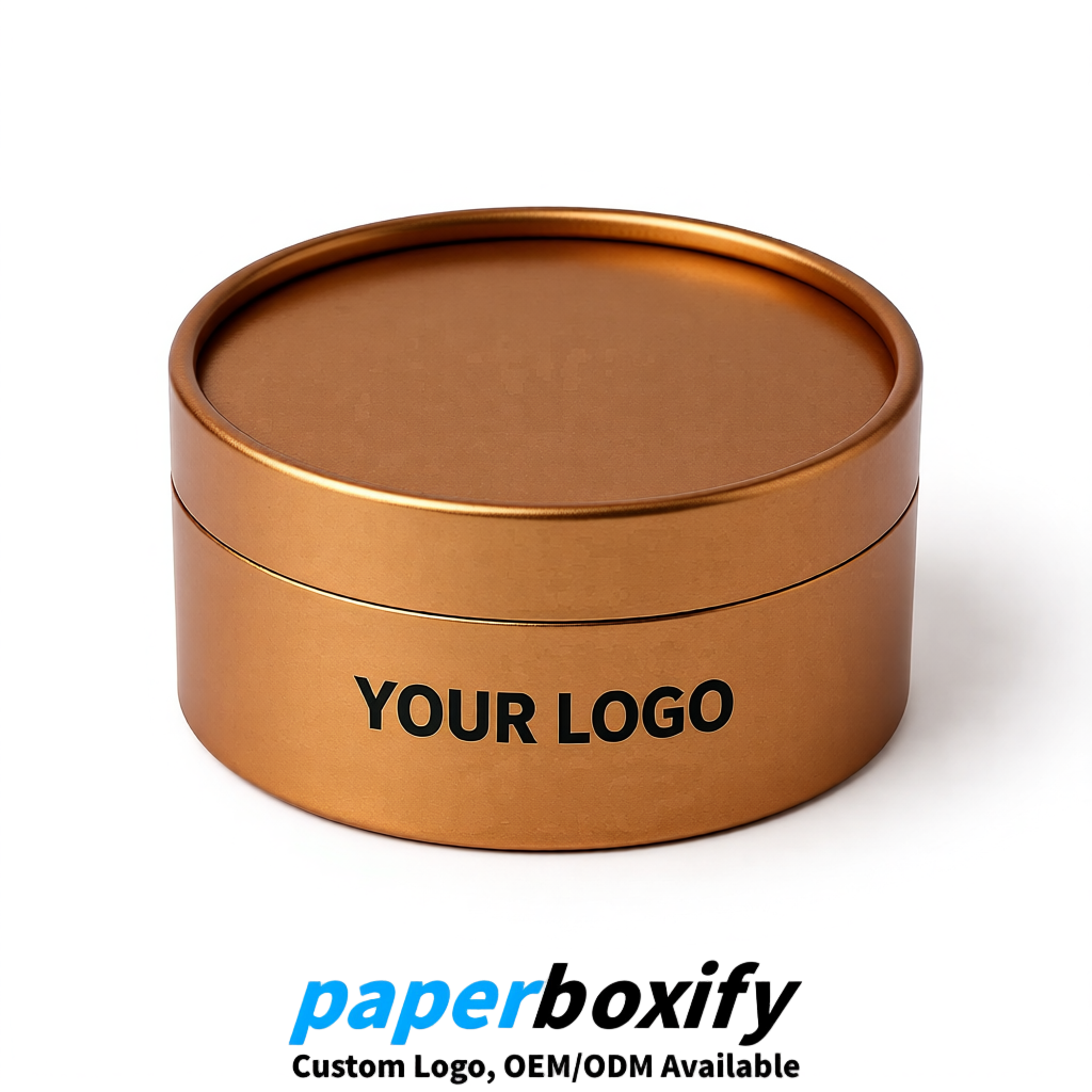 Bronze FSC Certified Custom Paper Tubes | 350 ml Eco Cylinder Packaging