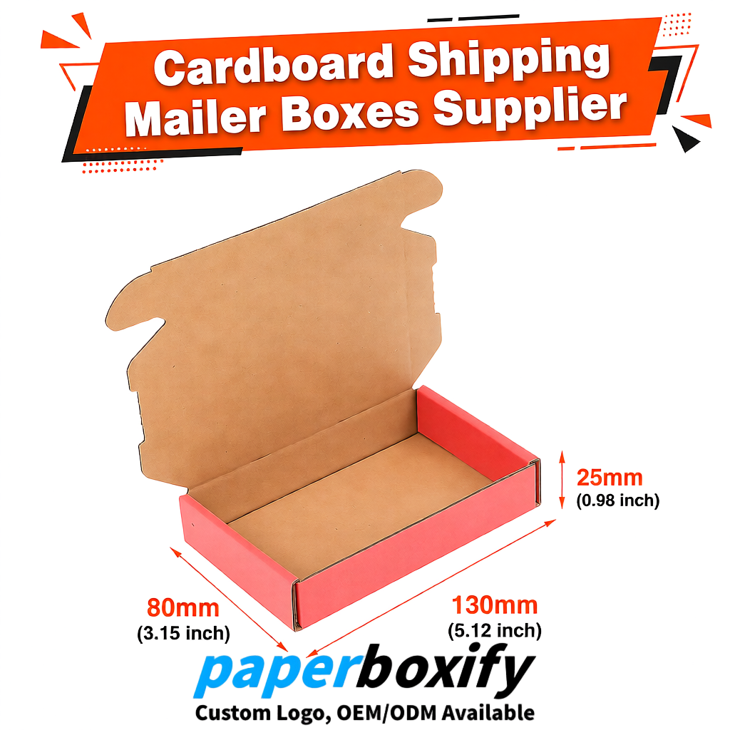Coral Self-Locking Cardboard Mailer Boxes 120x110x35, 120x120x40, 130x120x50, 130x80x25, 130x80x40mm Coral Self-Locking Cardboard Mailer Boxes 120x110x35, 120x120x40, 130x120x50, 130x80x25, 130x80x40mm