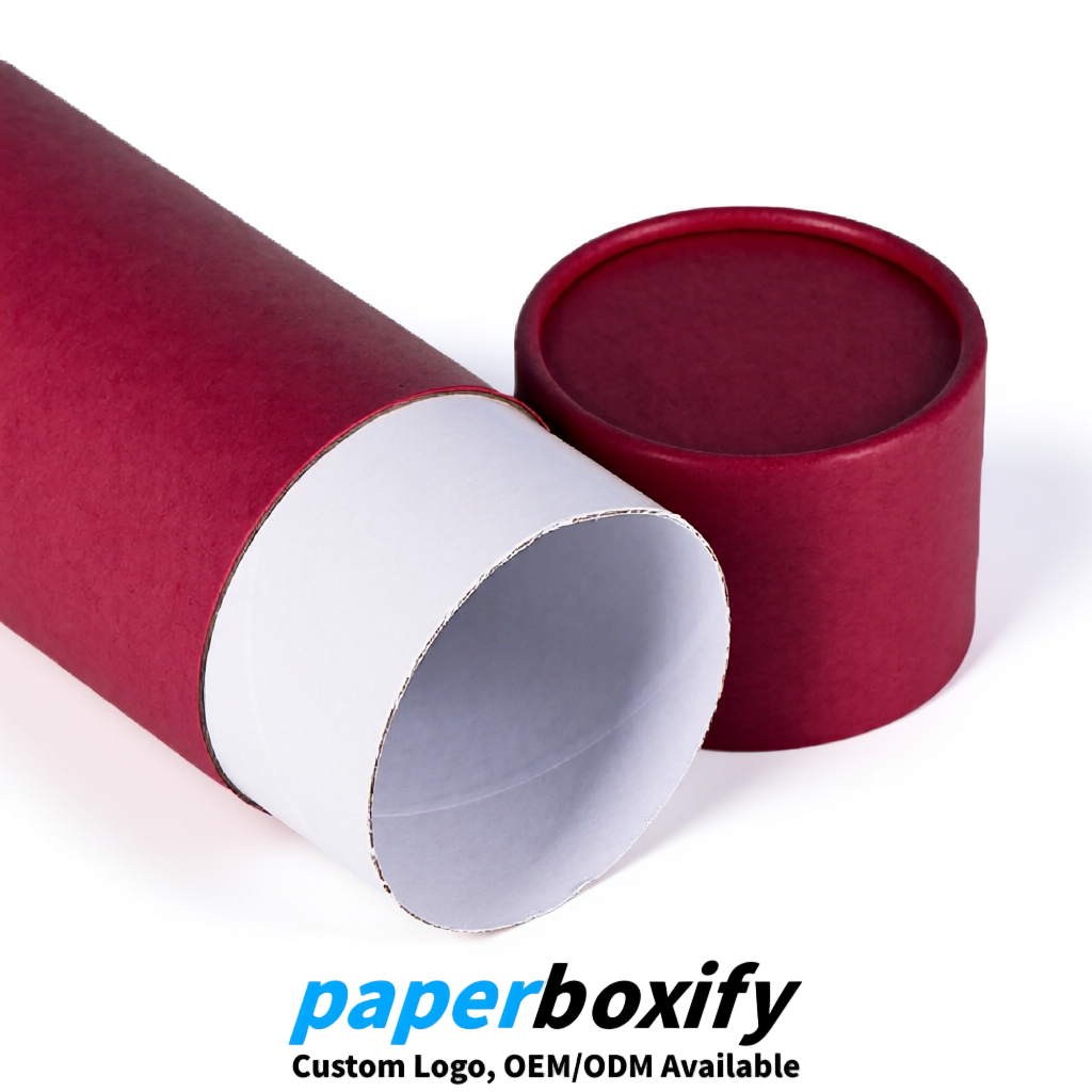 Crimson Food Grade Kraft Paper Cans & Tubes | FSC, ROHS Certified OEM Factory