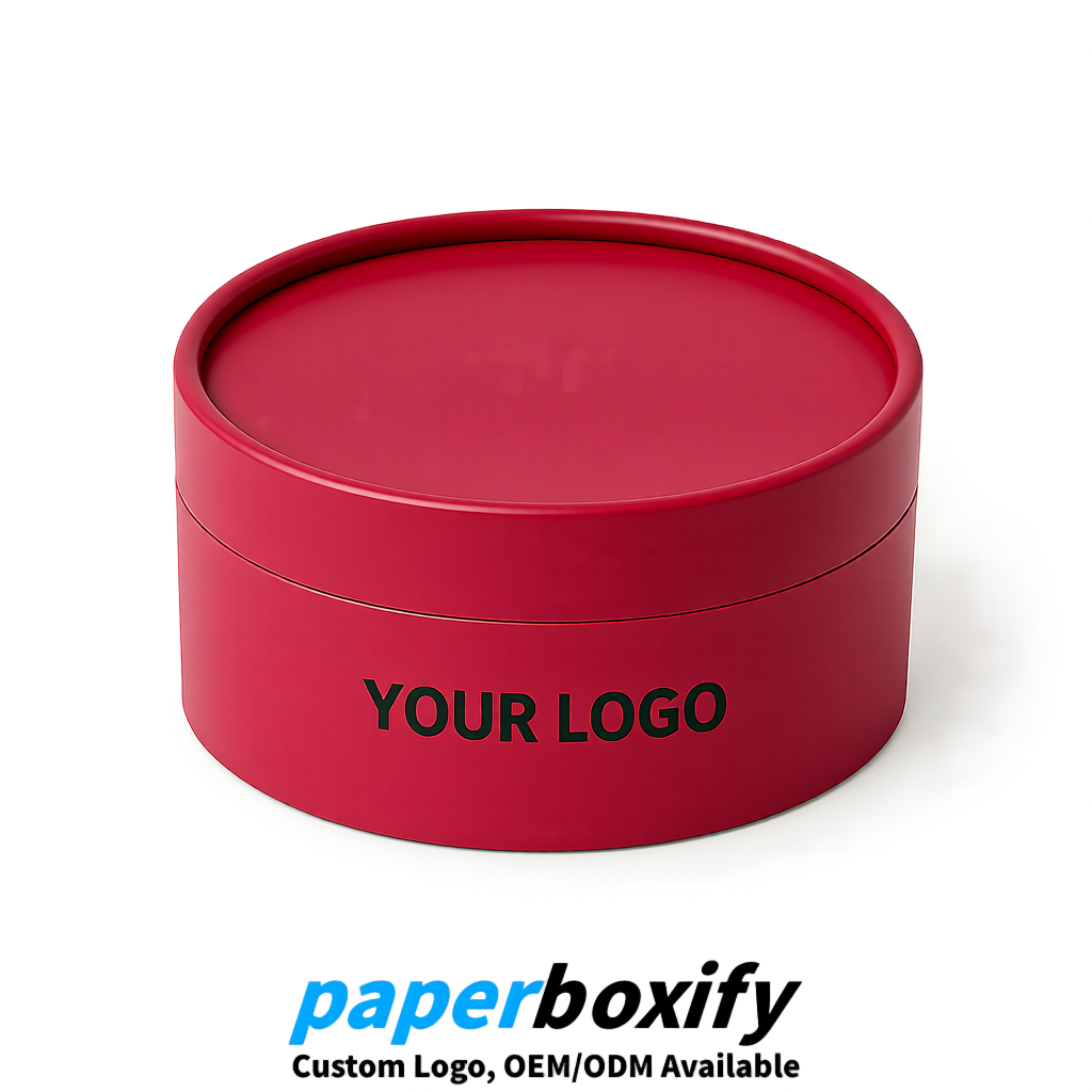 Crimson FSC Certified Custom Paper Tubes | 350 ml Eco Cylinder Packaging