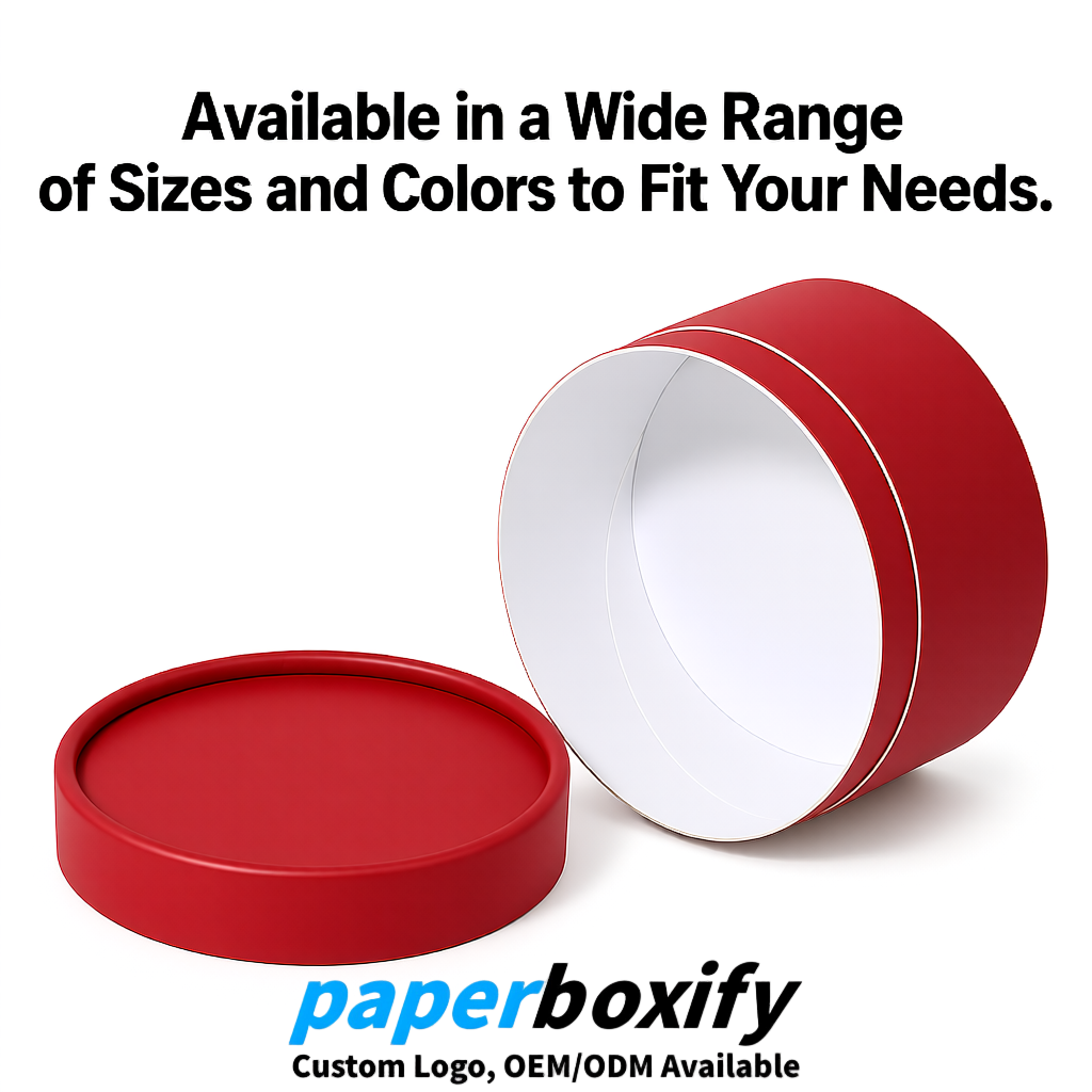 Crimson FSC Certified Custom Paper Tubes | 350 ml Eco Cylinder Packaging