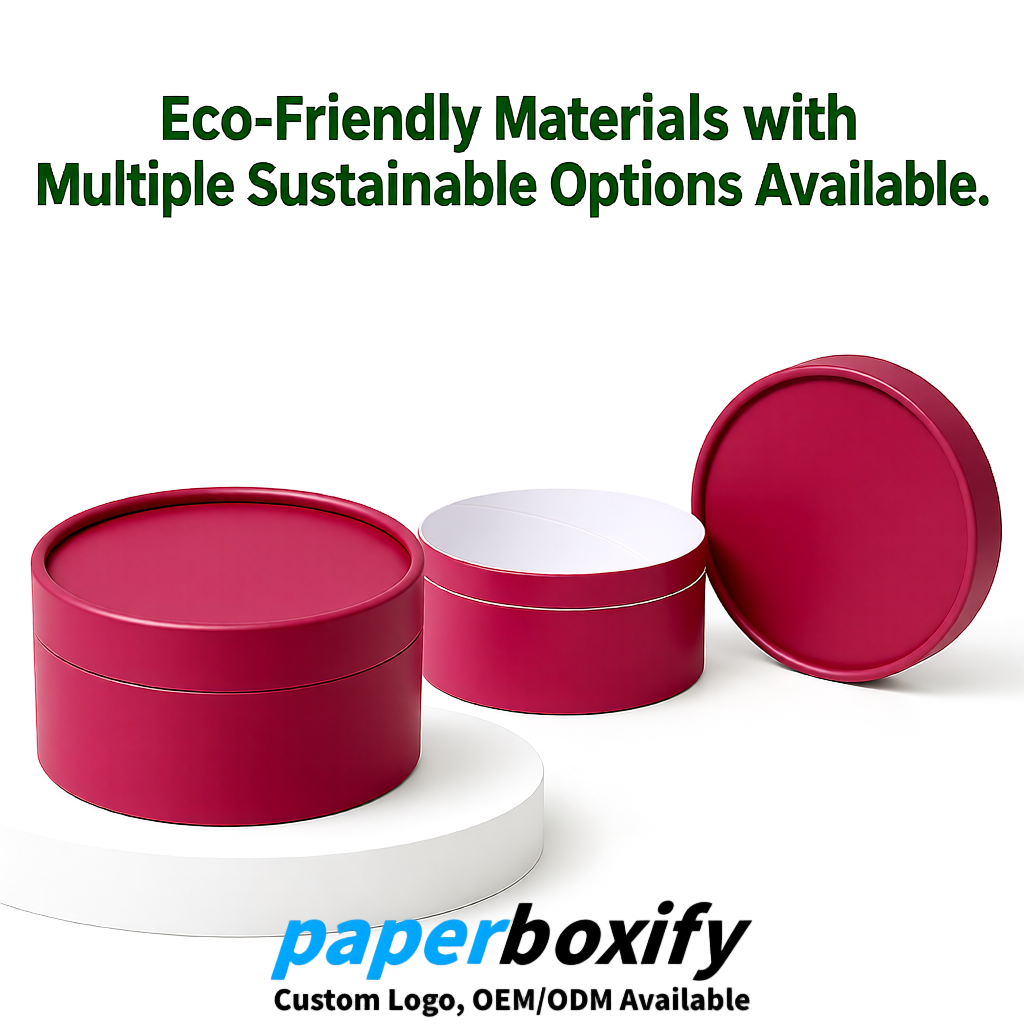 Crimson FSC Certified Custom Paper Tubes | 350 ml Eco Cylinder Packaging