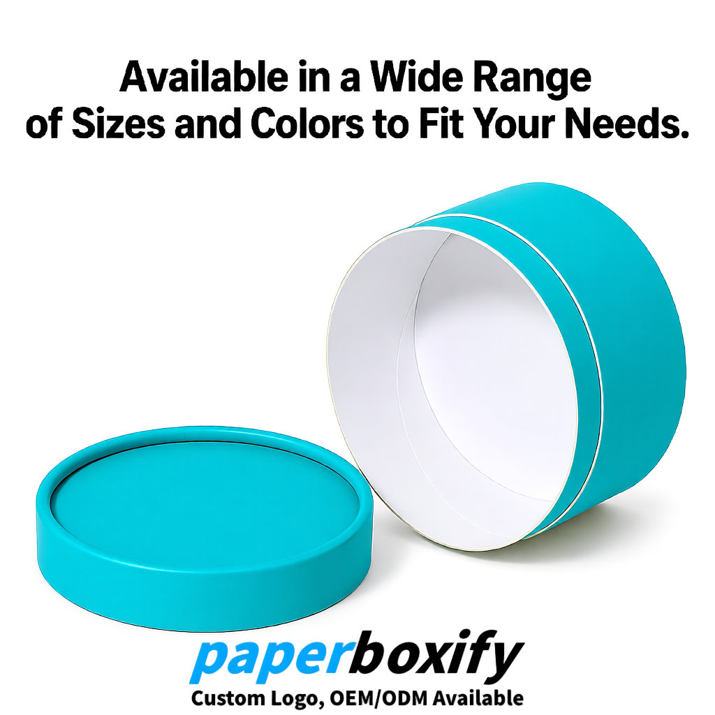 Cyan FSC Certified Custom Paper Tubes | 350 ml Eco Cylinder Packaging
