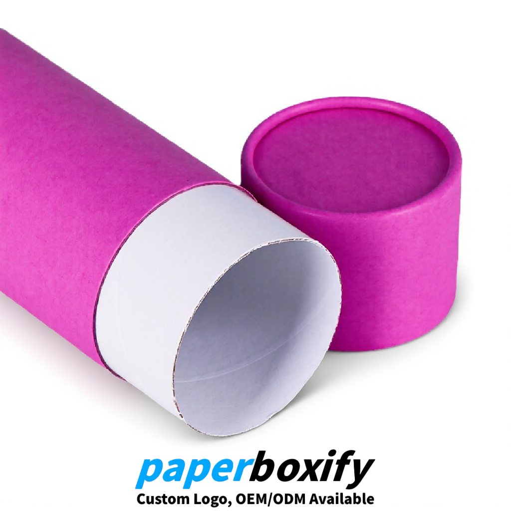 Fuchsia Food Grade Kraft Paper Cans & Tubes | FSC, ROHS Certified OEM Factory