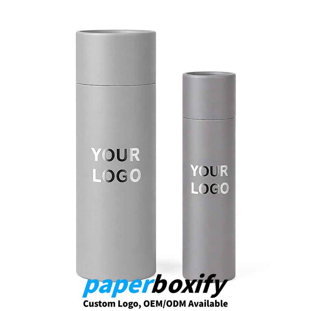 Gray Paper Tubes 85x85x160/260, 100x100x90/190/300mm FSC/RoHS Certified Manufacturer