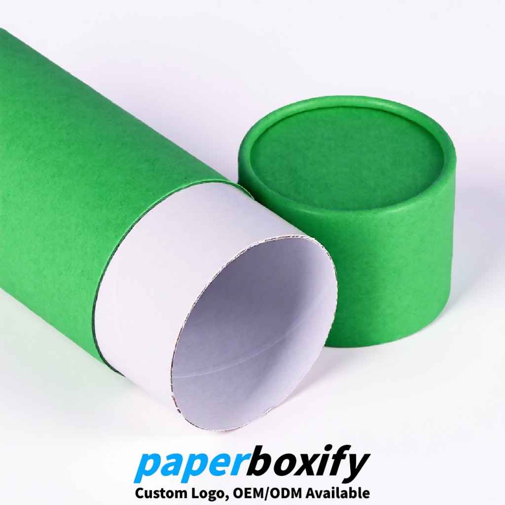 Green Food Grade Kraft Paper Cans & Tubes | FSC, ROHS Certified OEM Factory
