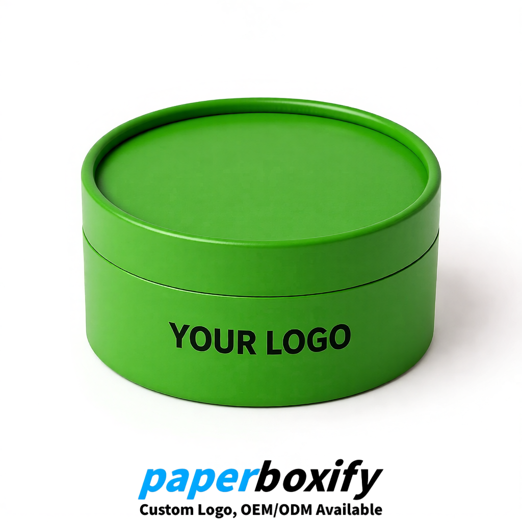 Green FSC Certified Custom Paper Tubes | 350 ml Eco Cylinder Packaging