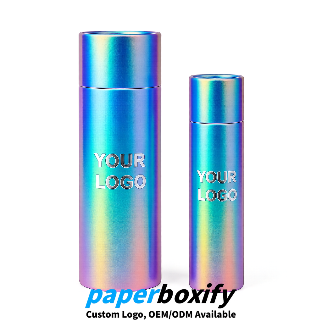 Iridescent Paper Tubes 85x85x160/260, 100x100x90/190/300mm FSC/RoHS Certified Manufacturer