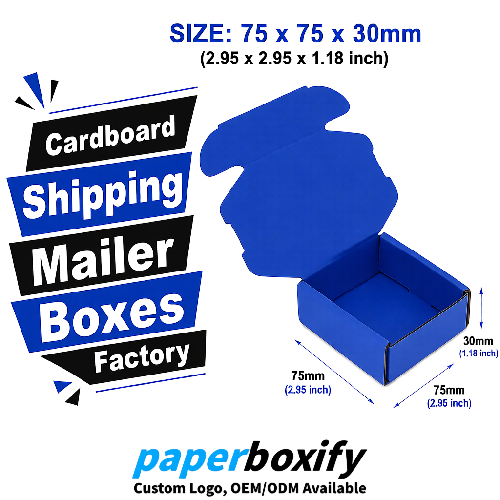 Klein Blue Cardboard Shipping Mailer Boxes 75x75x30, 100x100x40, 110x100x60, 100x60x40, 90x70x30mm