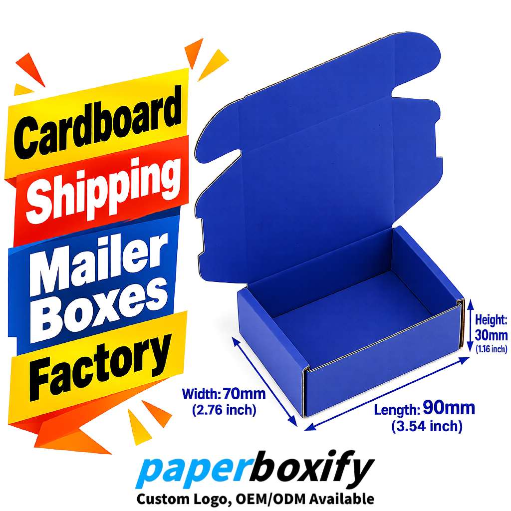 Klein Blue Cardboard Shipping Mailer Boxes 75x75x30, 100x100x40, 110x100x60, 100x60x40, 90x70x30mm