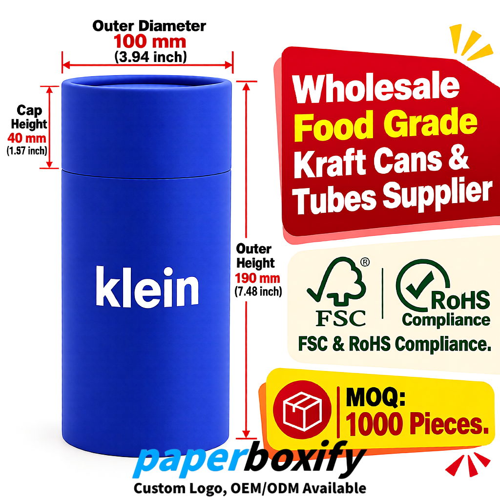 Klein Blue Paper Tubes 85x85x160/260, 100x100x90/190/300mm FSC/RoHS Certified Manufacturer