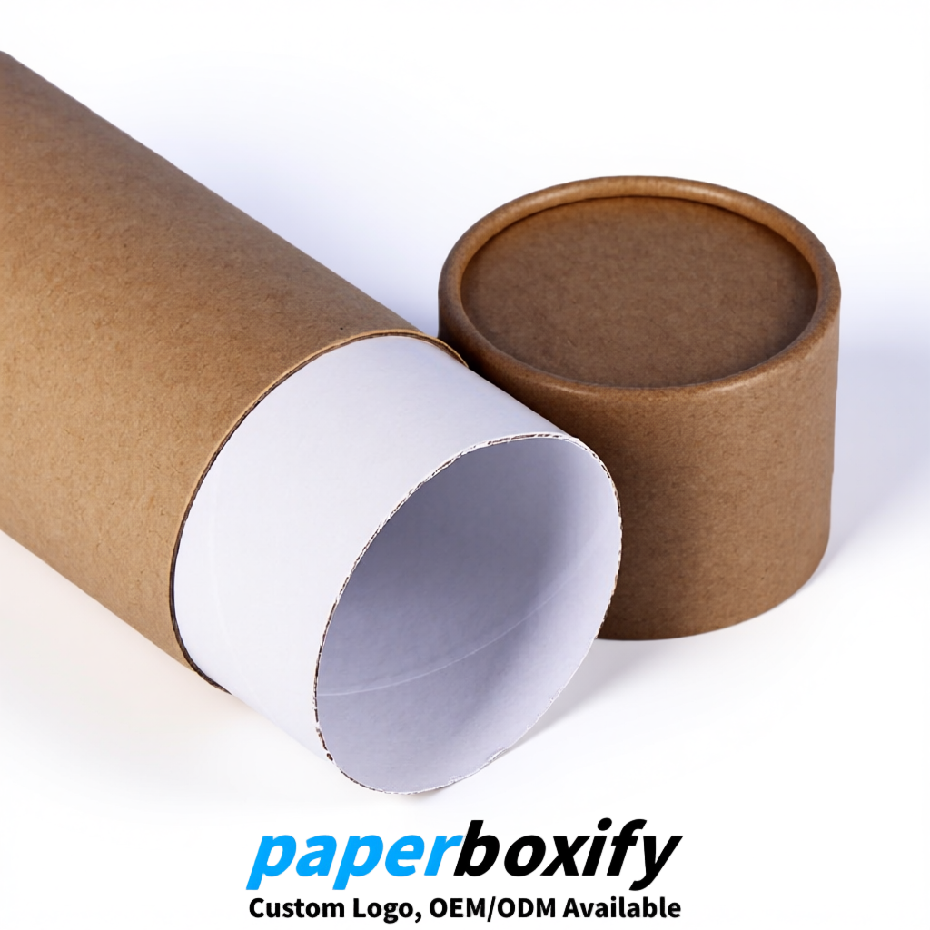 Kraft Brown Food Grade Kraft Paper Cans & Tubes | FSC, ROHS Certified OEM Factory