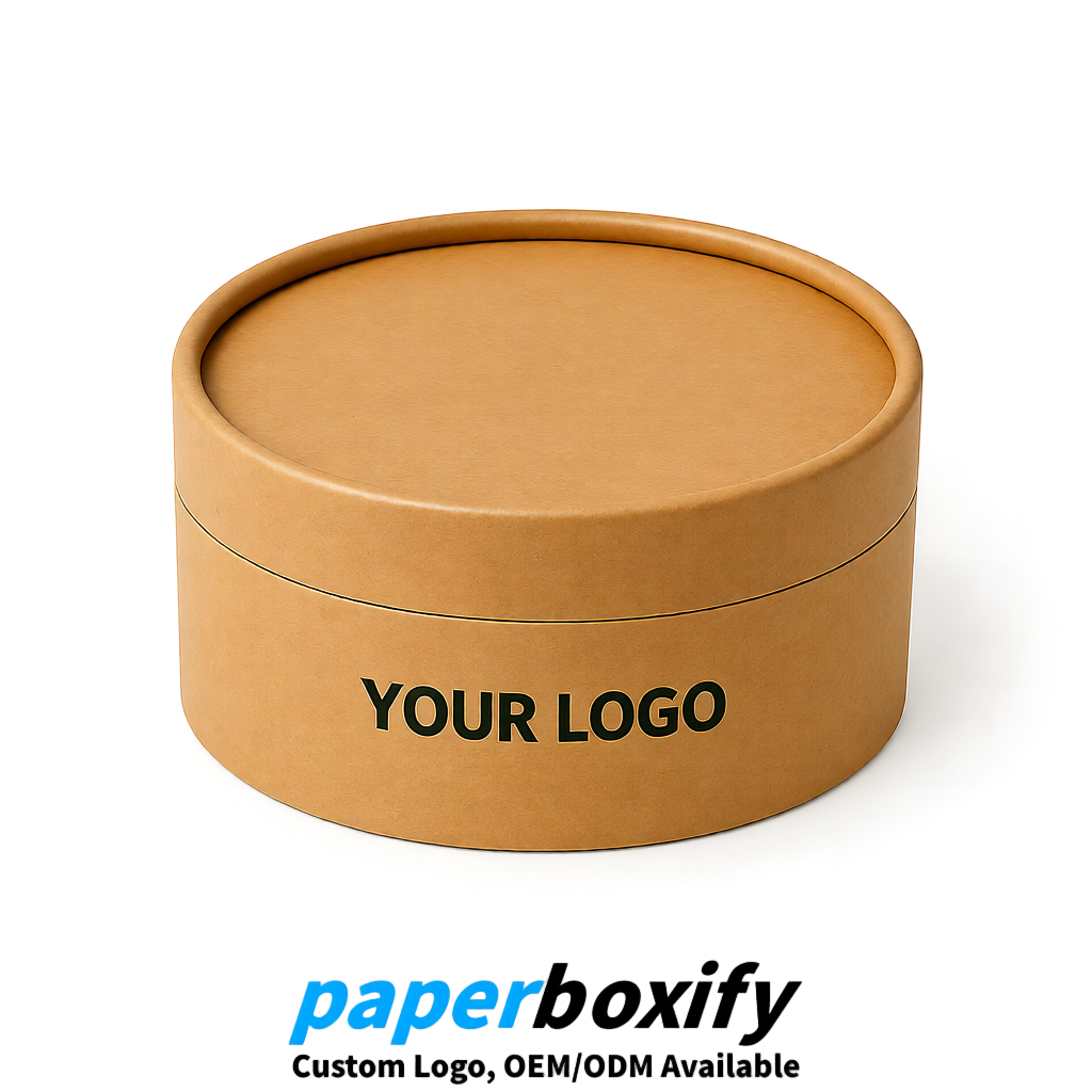 Kraft Brown FSC Certified Custom Paper Tubes | 350 ml Eco Cylinder Packaging