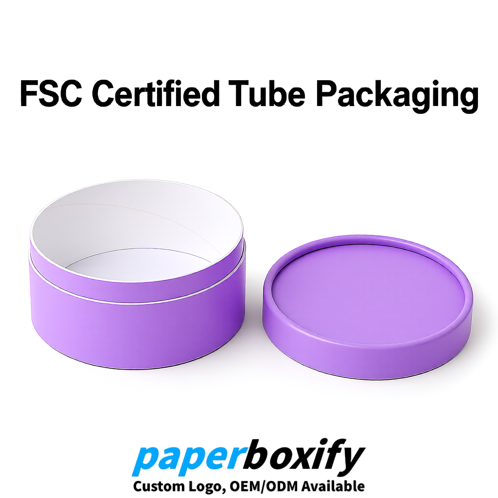 Lavender FSC Certified Custom Paper Tubes | 350 ml Eco Cylinder Packaging