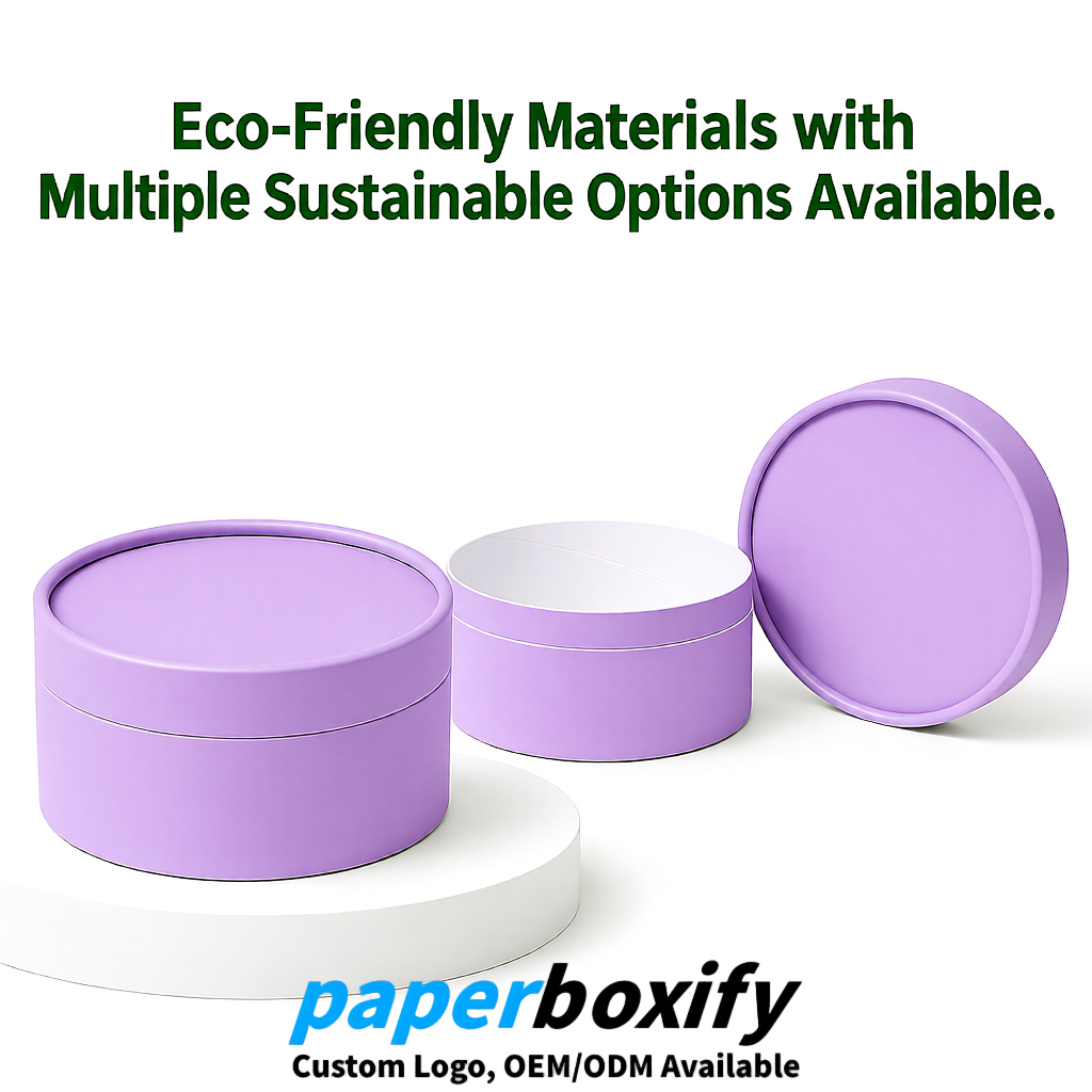 Lavender FSC Certified Custom Paper Tubes | 350 ml Eco Cylinder Packaging