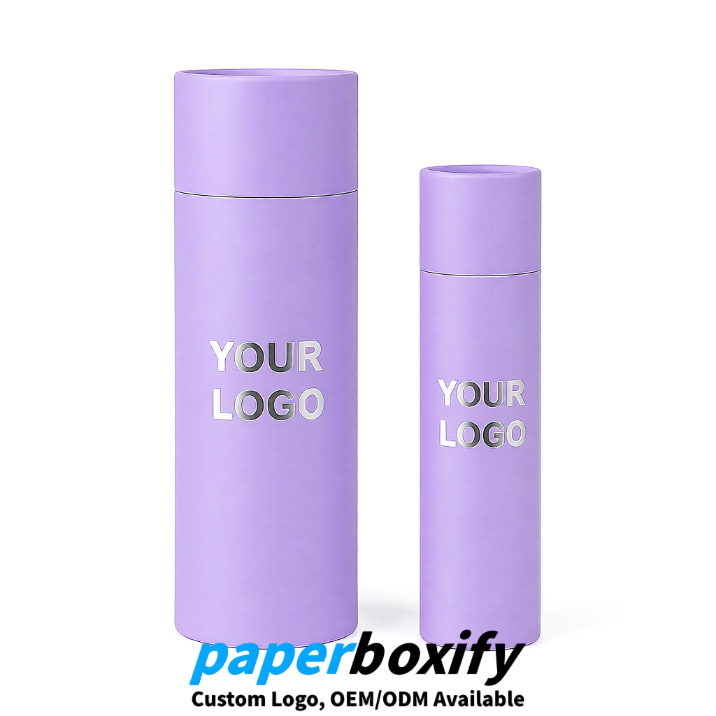 Lavender Paper Tubes 85x85x160/260, 100x100x90/190/300mm FSC/RoHS Certified Manufacturer