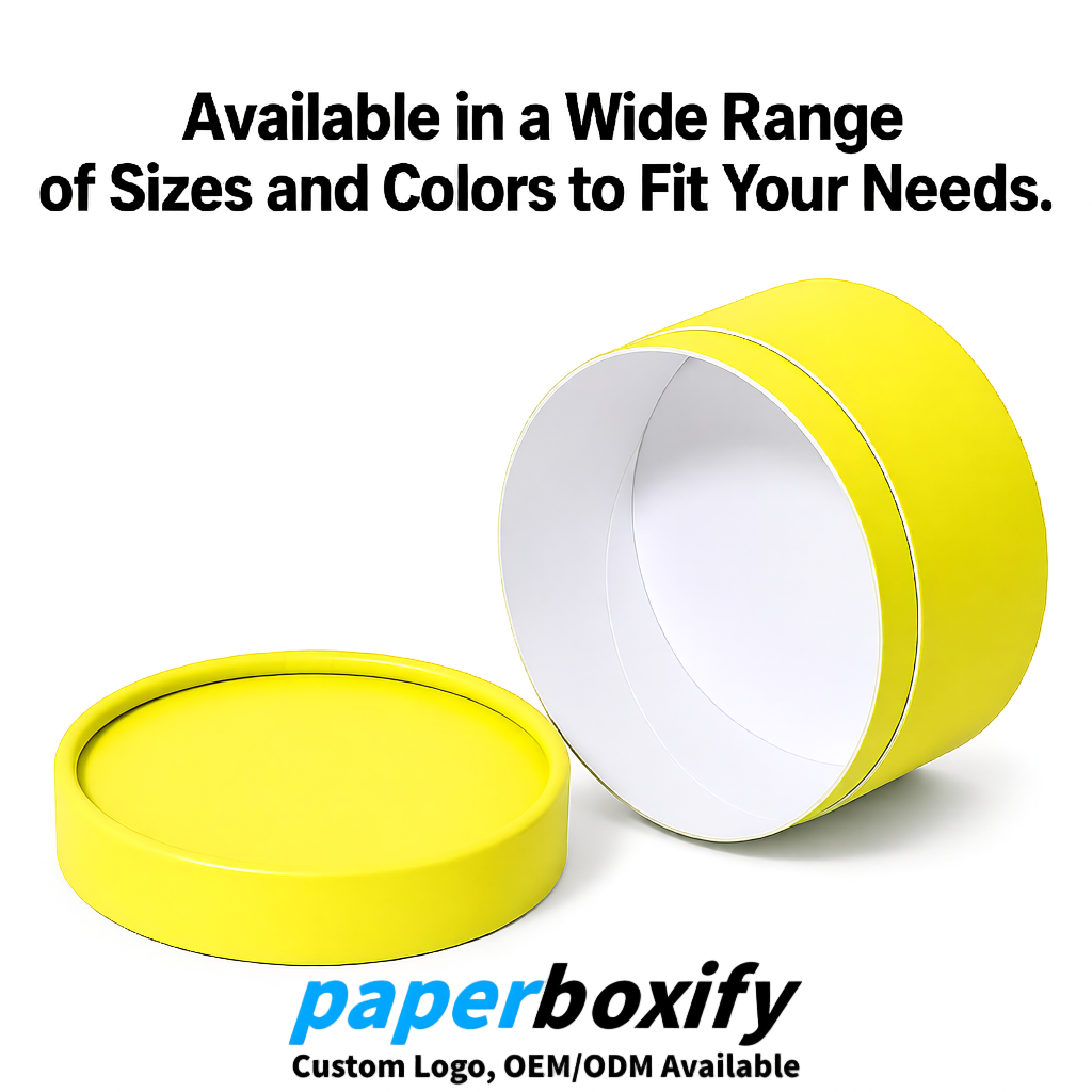 Lemon Yellow FSC Certified Custom Paper Tubes | 350 ml Eco Cylinder Packaging