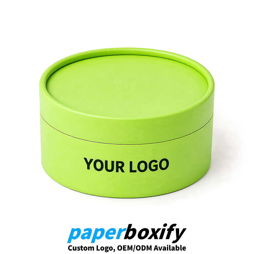 Lime Green FSC Certified Custom Paper Tubes | 350 ml Eco Cylinder Packaging