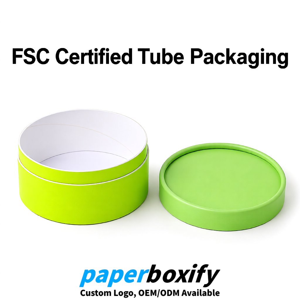 Lime Green FSC Certified Custom Paper Tubes | 350 ml Eco Cylinder Packaging