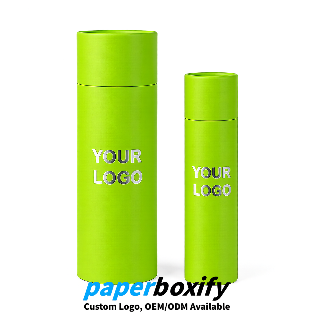 Lime Green Paper Tubes 85x85x160/260, 100x100x90/190/300mm FSC/RoHS Certified Manufacturer