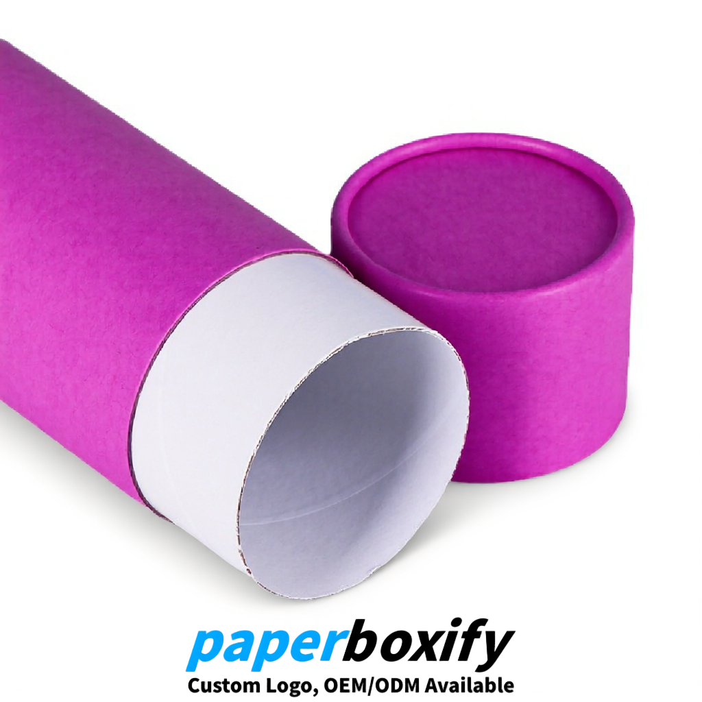 Magenta Food Grade Kraft Paper Cans & Tubes | FSC, ROHS Certified OEM Factory