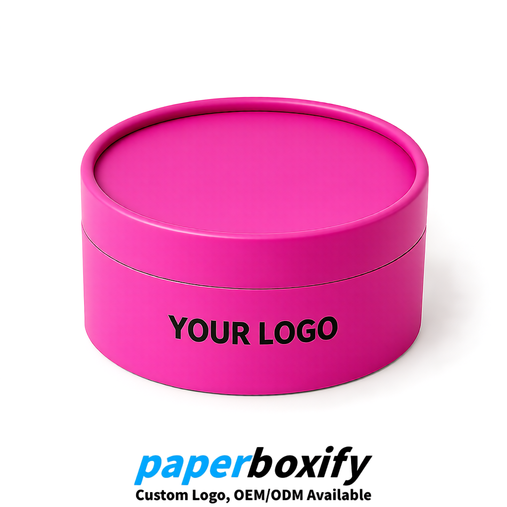 Magenta FSC Certified Custom Paper Tubes | 350 ml Eco Cylinder Packaging