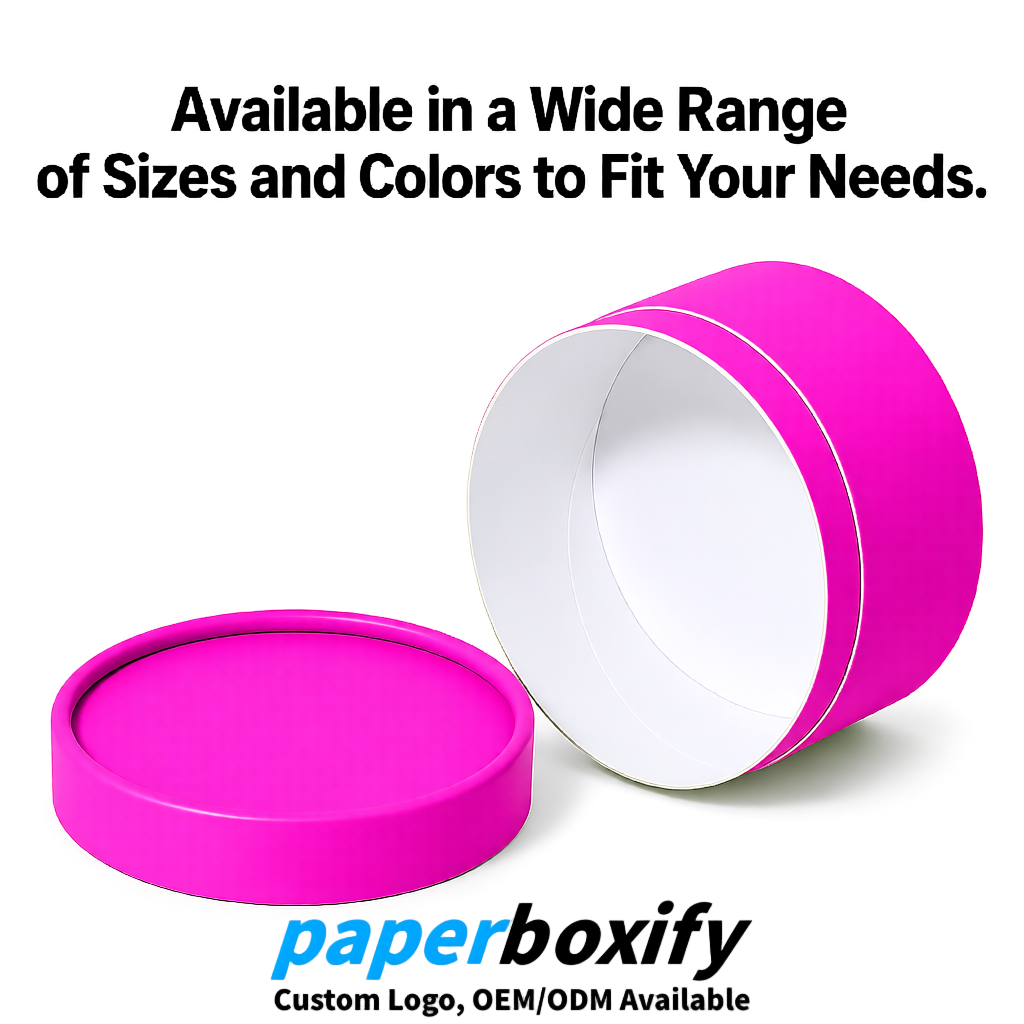 Magenta FSC Certified Custom Paper Tubes | 350 ml Eco Cylinder Packaging