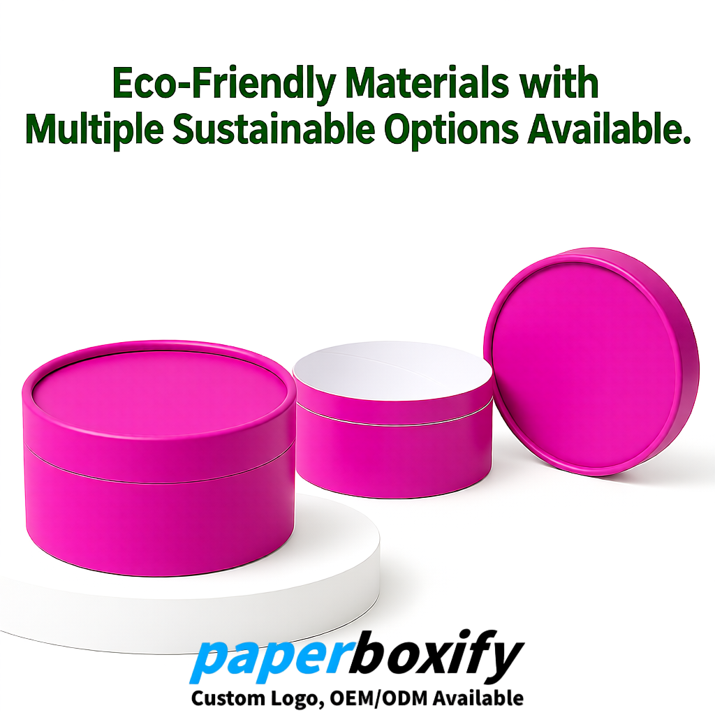 Magenta FSC Certified Custom Paper Tubes | 350 ml Eco Cylinder Packaging Magenta FSC Certified Custom Paper Tubes | 350 ml Eco Cylinder Packaging