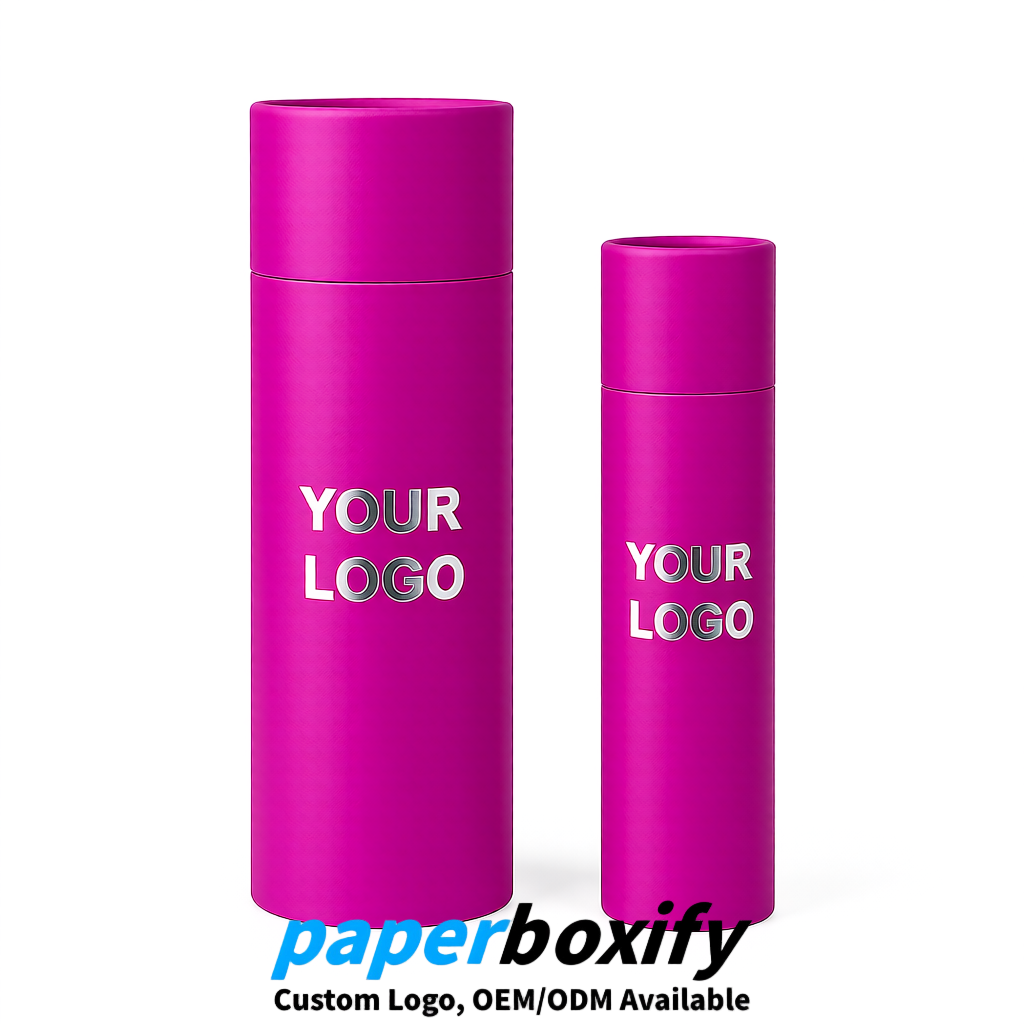 Magenta Paper Tubes 85x85x160/260, 100x100x90/190/300mm FSC/RoHS Certified Manufacturer