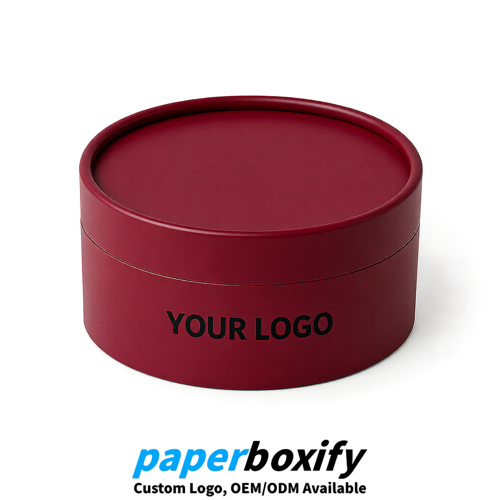 Maroon FSC Certified Custom Paper Tubes | 350 ml Eco Cylinder Packaging