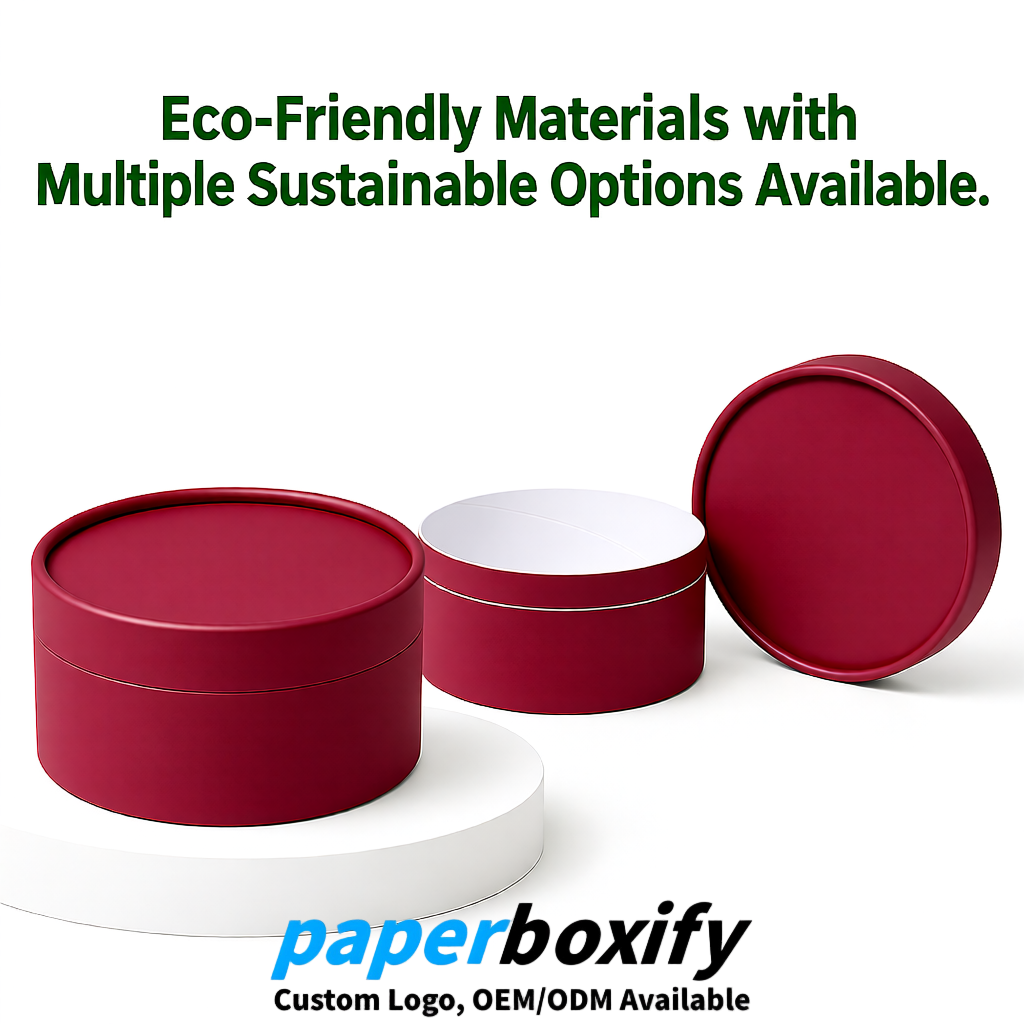 Maroon FSC Certified Custom Paper Tubes | 350 ml Eco Cylinder Packaging