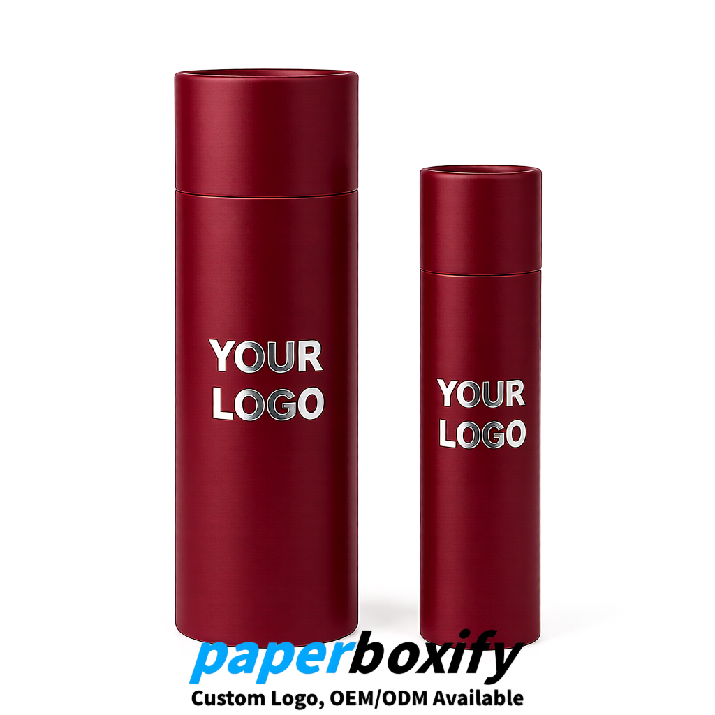 Maroon Paper Tubes 85x85x160/260, 100x100x90/190/300mm FSC/RoHS Certified Manufacturer