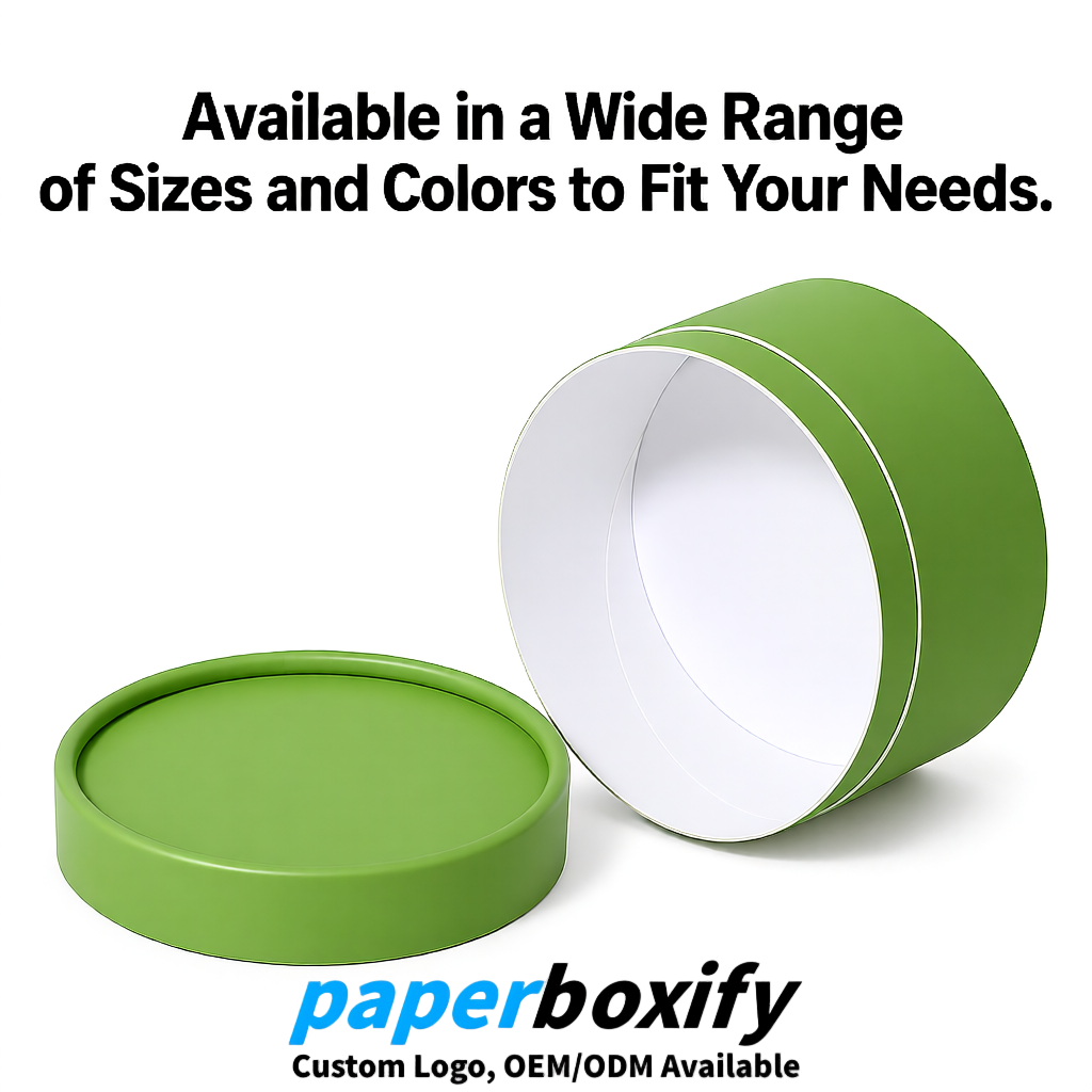 Matcha Green FSC Certified Custom Paper Tubes | 350 ml Eco Cylinder Packaging