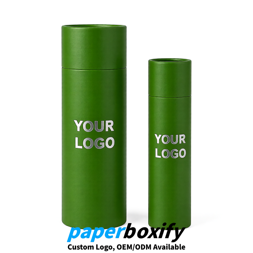 Matcha Green Paper Tubes 85x85x160/260, 100x100x90/190/300mm FSC/RoHS Certified Manufacturer