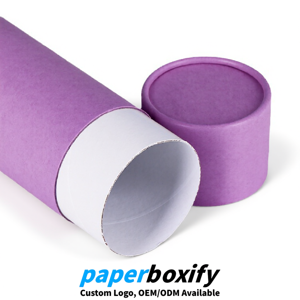 Mauve Food Grade Kraft Paper Cans & Tubes | FSC, ROHS Certified OEM Factory