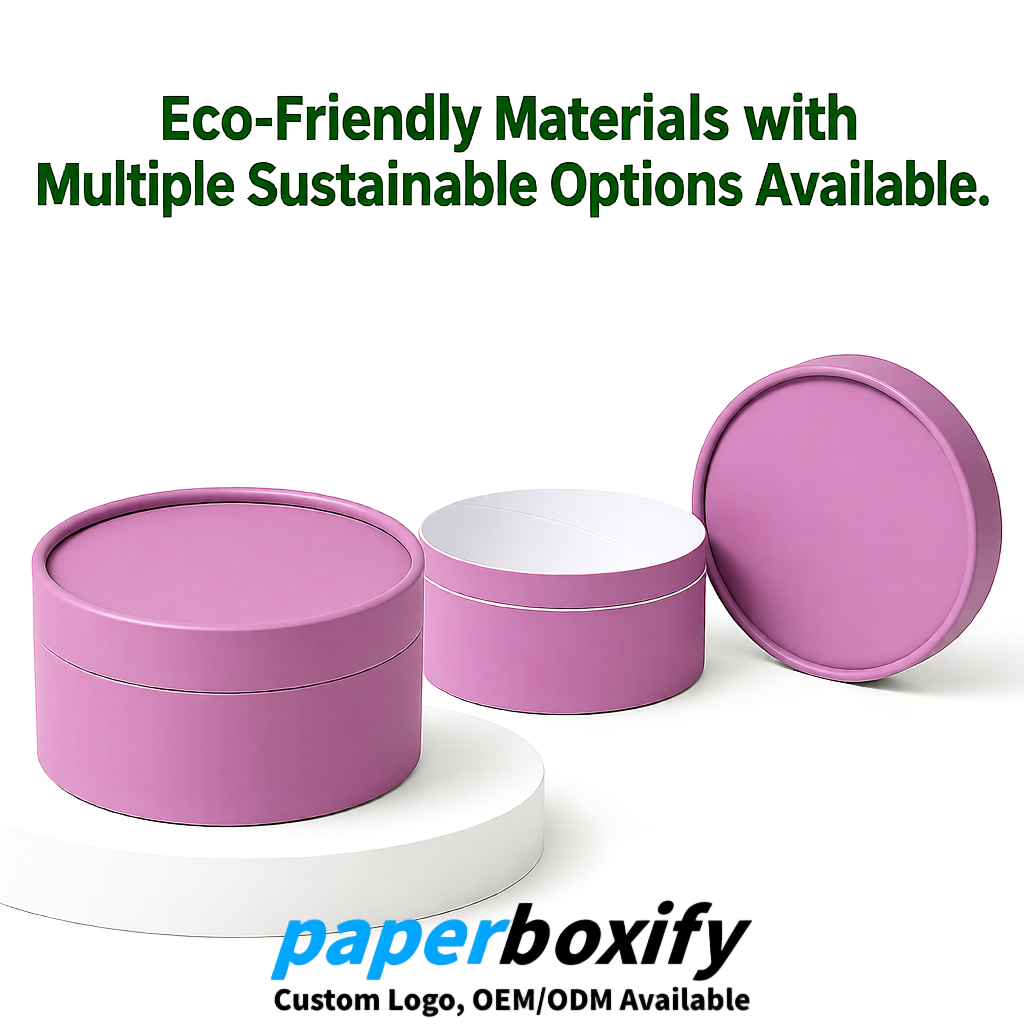 Mauve FSC Certified Custom Paper Tubes | 350 ml Eco Cylinder Packaging