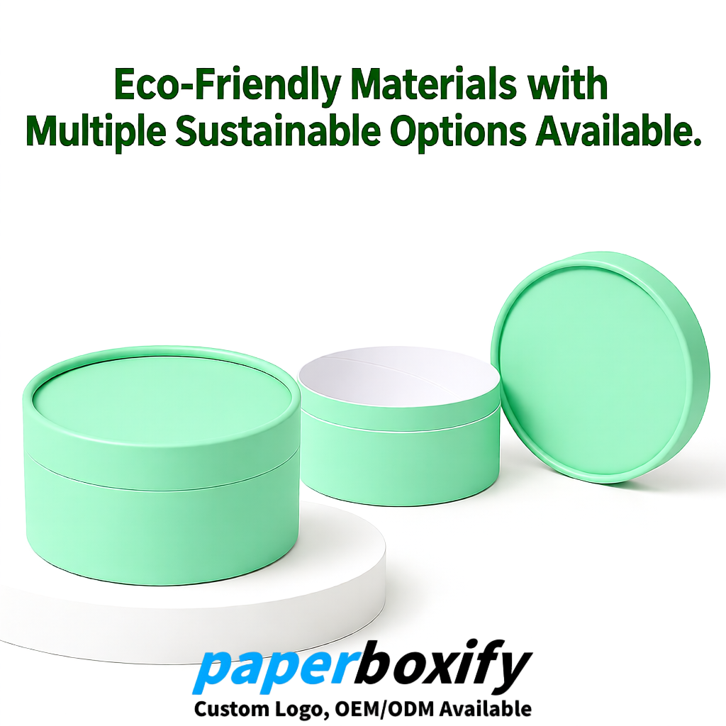 Mint Green FSC Certified Custom Paper Tubes | 350 ml Eco Cylinder Packaging
