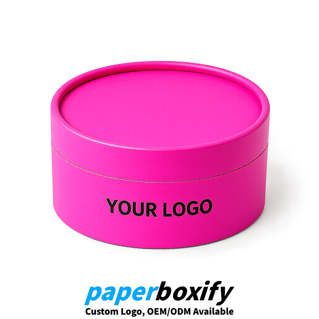 Neon Pink FSC Certified Custom Paper Tubes | 350 ml Eco Cylinder Packaging