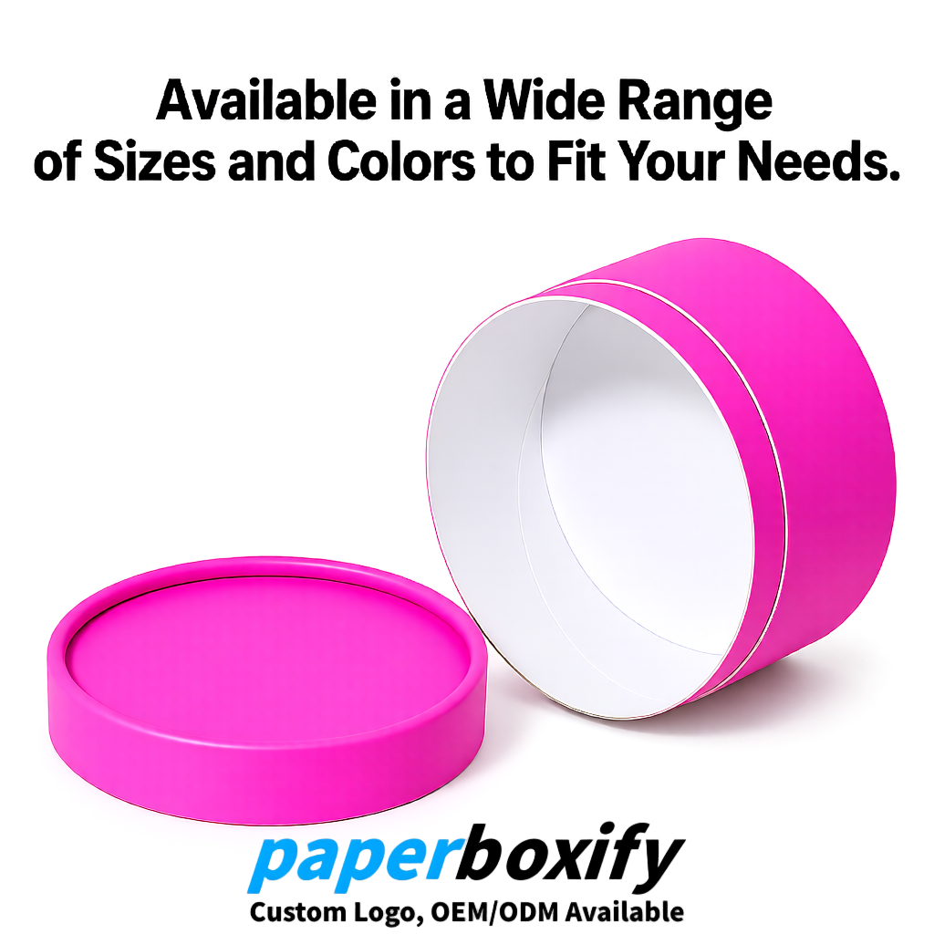 Neon Pink FSC Certified Custom Paper Tubes | 350 ml Eco Cylinder Packaging