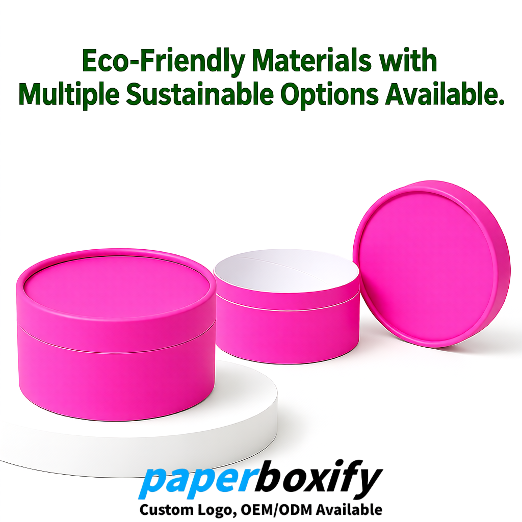 Neon Pink FSC Certified Custom Paper Tubes | 350 ml Eco Cylinder Packaging