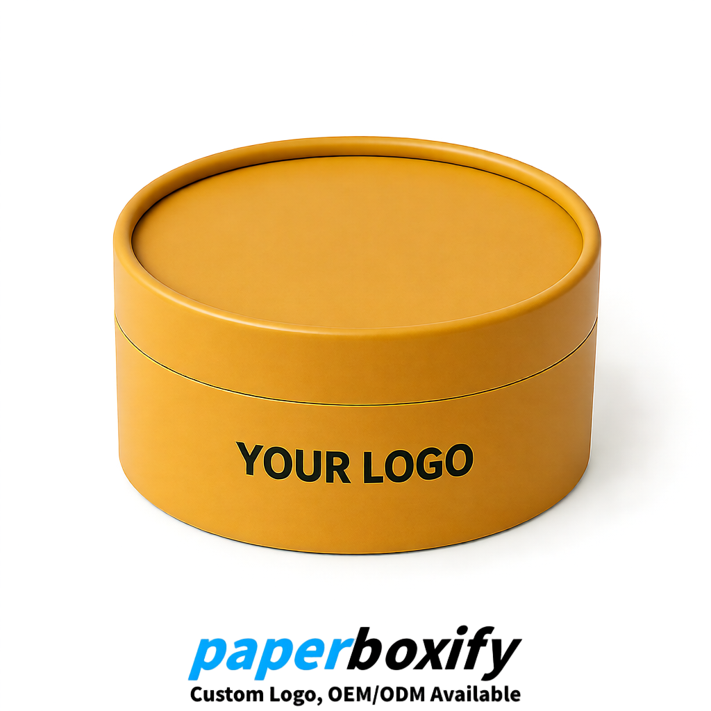 Ochre FSC Certified Custom Paper Tubes | 350 ml Eco Cylinder Packaging