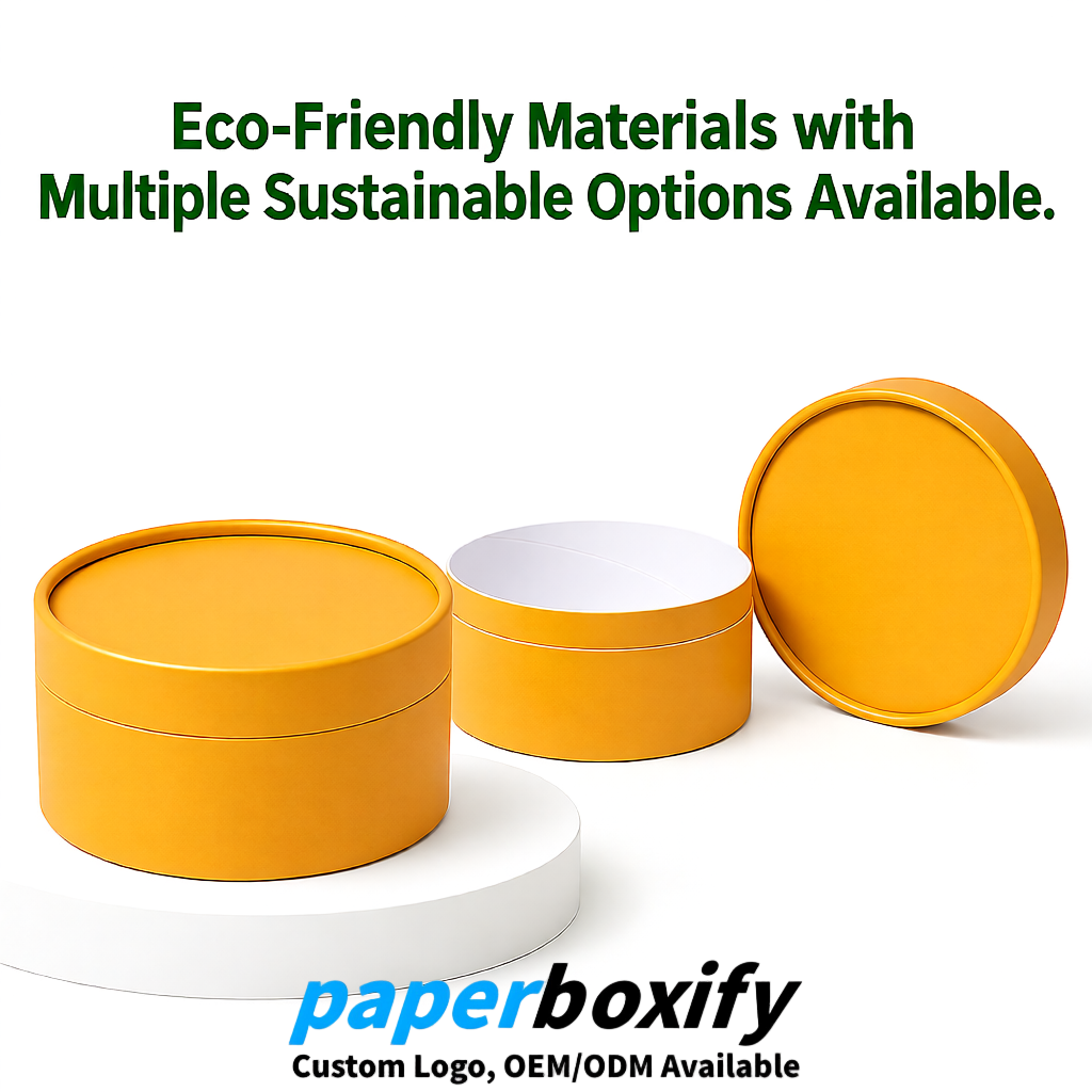 Ochre FSC Certified Custom Paper Tubes | 350 ml Eco Cylinder Packaging