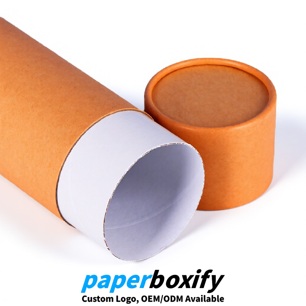 Orange Food Grade Kraft Paper Cans & Tubes | FSC, ROHS Certified OEM Factory