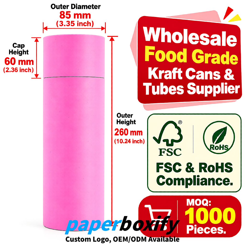 Pink Paper Tubes 85x85x160/260, 100x100x90/190/300mm FSC/RoHS Certified Manufacturer Pink Paper Tubes 85x85x160/260, 100x100x90/190/300mm FSC/RoHS Certified Manufacturer