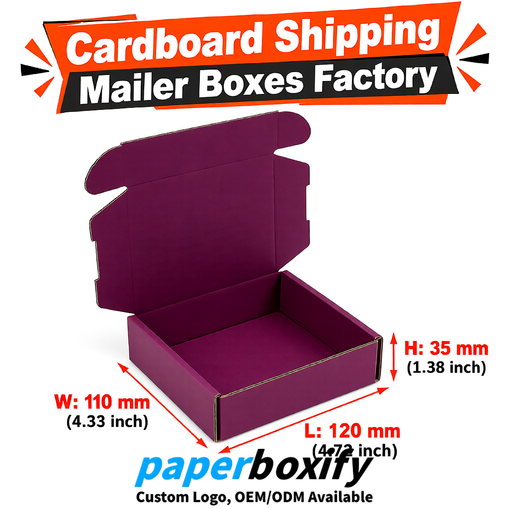 Plum Self-Locking Cardboard Mailer Boxes 120x110x35, 120x120x40, 130x120x50, 130x80x25, 130x80x40mm Plum Self-Locking Cardboard Mailer Boxes 120x110x35, 120x120x40, 130x120x50, 130x80x25, 130x80x40mm