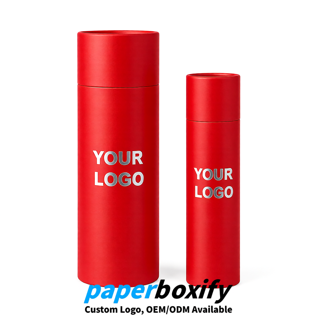 Red Paper Tubes 85x85x160/260, 100x100x90/190/300mm FSC/RoHS Certified Manufacturer