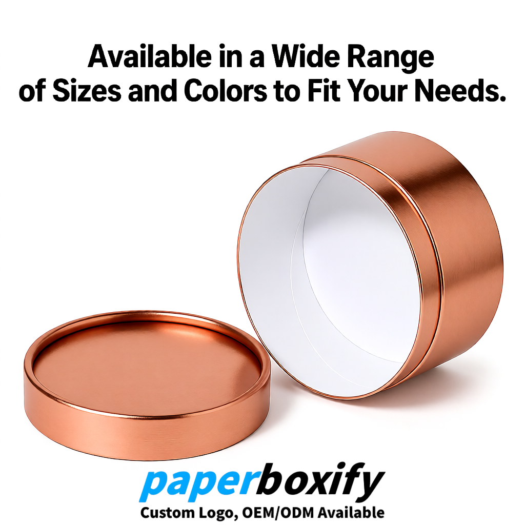 Rose Gold FSC Certified Custom Paper Tubes | 350 ml Eco Cylinder Packaging