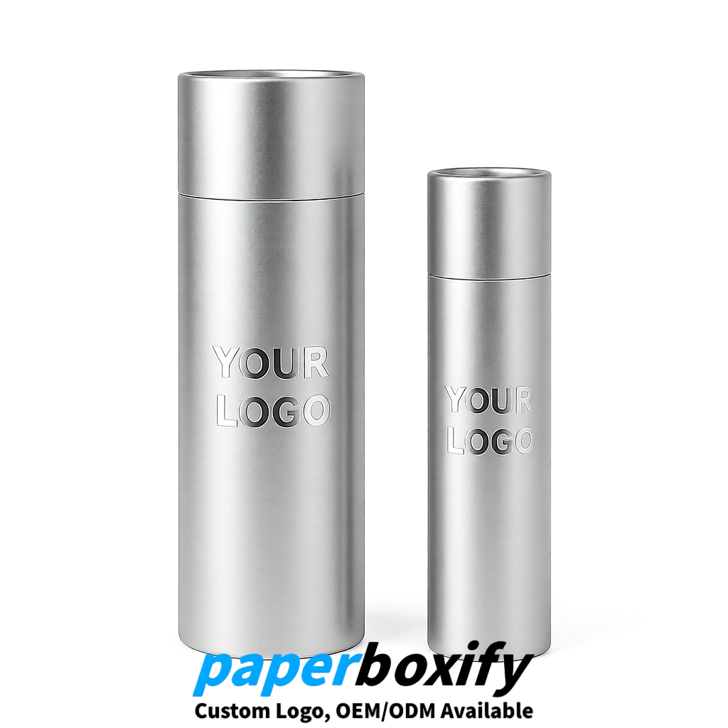 Silver Paper Tubes 85x85x160/260, 100x100x90/190/300mm FSC/RoHS Certified Manufacturer