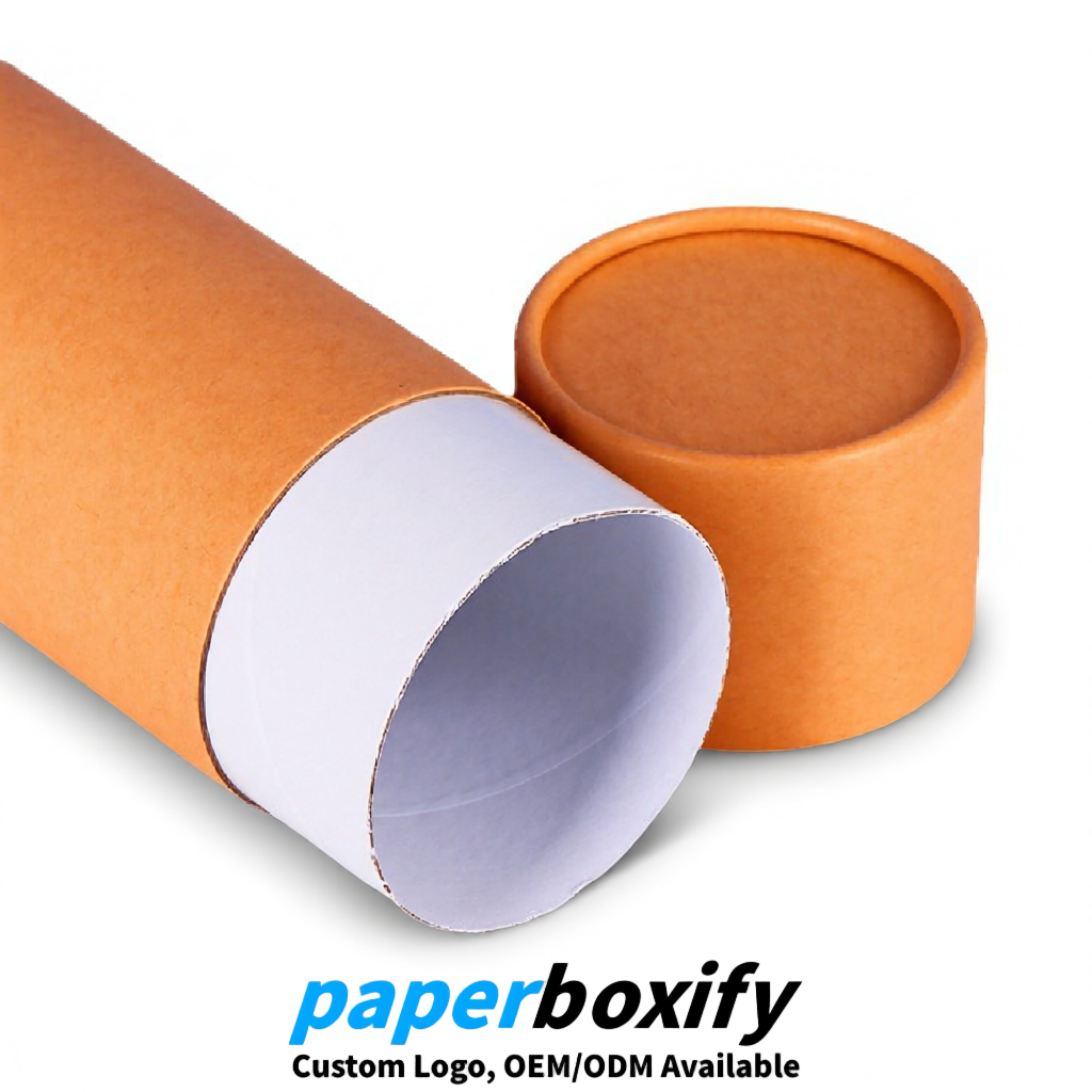 Tangerine Food Grade Kraft Paper Cans & Tubes | FSC, ROHS Certified OEM Factory
